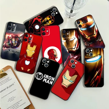 Marvel Iron Man Logo Telefón puzdro Pre Apple iPhone 14 13 12 11 Pro Max Mini XS Max X XR 7 8 Plus 5S Silikónové Čierne Shell
