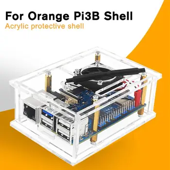 Pre Orange Pi 3B Akryl Prípade Transparentné Shell Aktívny Pasívny Chladič Voliteľné Chladiaci Ventilátor Hliníkový Chladič Pre Orange Pi S8F8