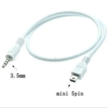 Mini USB - 3.5 mm Aux Audio Kábel usb Mini 5Pin USB B Muža Na 3.5 mm Aux Male Jack Audio Drôt 50 CM Kábel