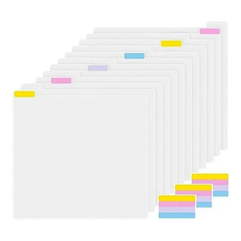 12-Dielna Papier Skladovanie Organizátor Sexy Indexové Značky 31 X 32 cm Transparentné PVC Pre Úložný Box Deliče Vinylových platní