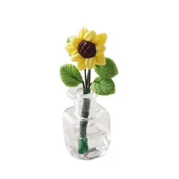 Mini Črepníkové Rastliny Miniatúrny domček pre bábiky Kvety 1:12 Rozsahu Kvetináč Kvet Model Umelého Kvetu vo Váze pre Spálne Svadbu