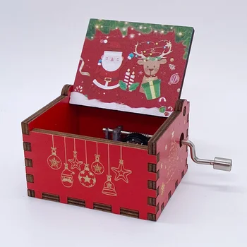 Vianočné Drevené Ručne cvok Music Box Veselé Vianoce Hudby Santa Claus Narodeniny Nový Rok Vianočný Darček Pre Deti Priateľovi