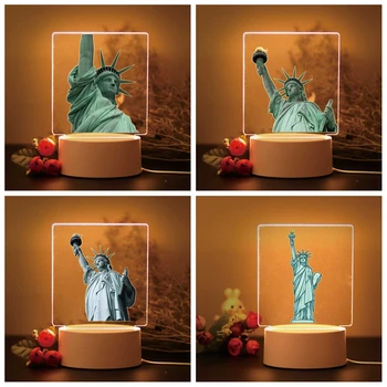 1 ks HOT Krásy Lady Liberty 3D Led Domova Vianočný Darček