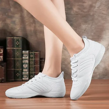 Nové mikrovlákna kožené aerobik topánky tanečné topánky ženy, športové členkové topánky